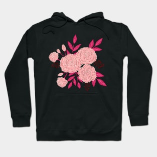 Delicate roses - Pink on white background Hoodie